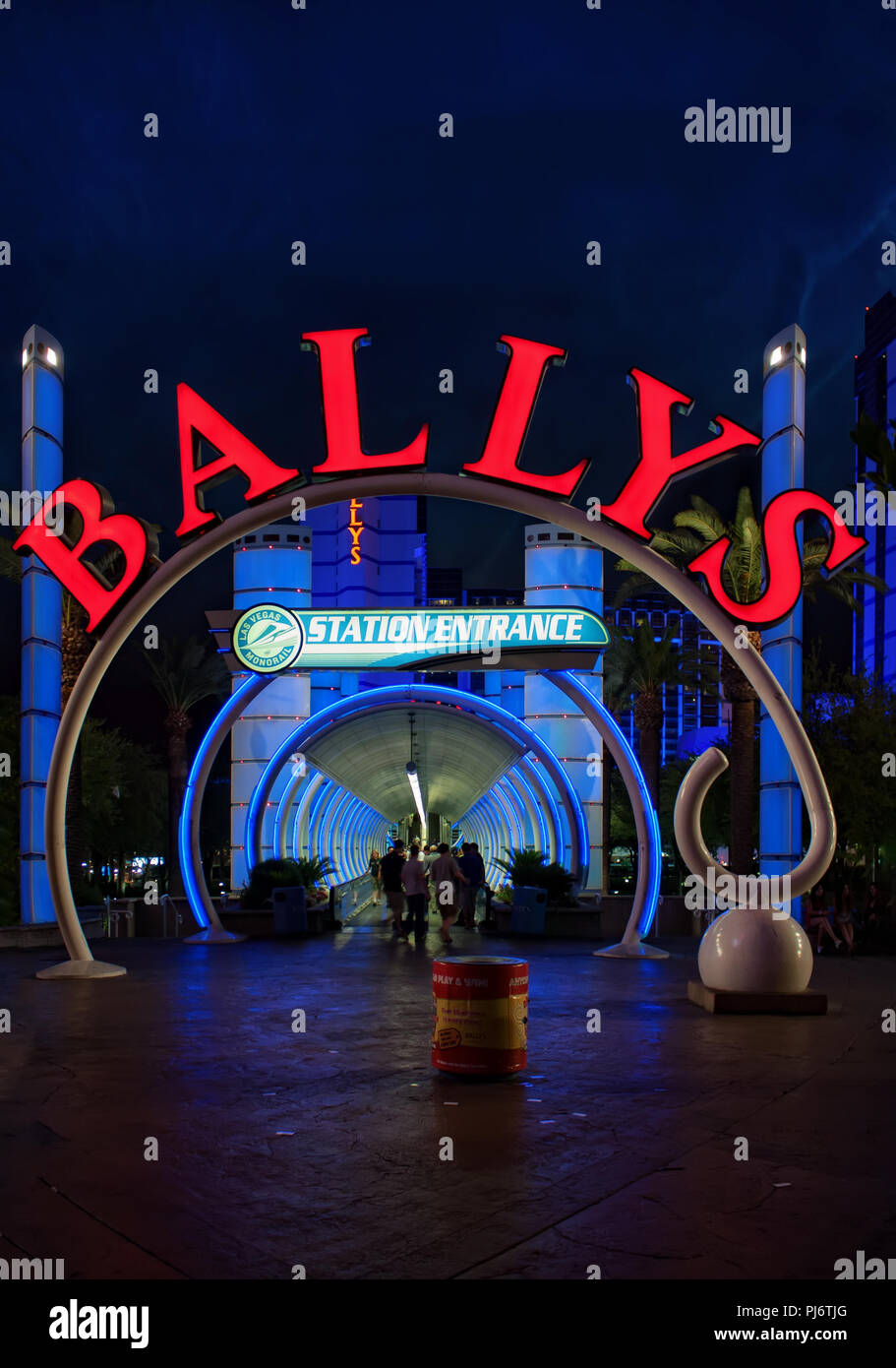 LAS VEGAS, NEVADA, USA - May 31, 2009: The entrance to Las Vegas monorail at Bally's Las Vegas in Las Vegas, Nevada. Bally's is located on the Strip a Stock Photo