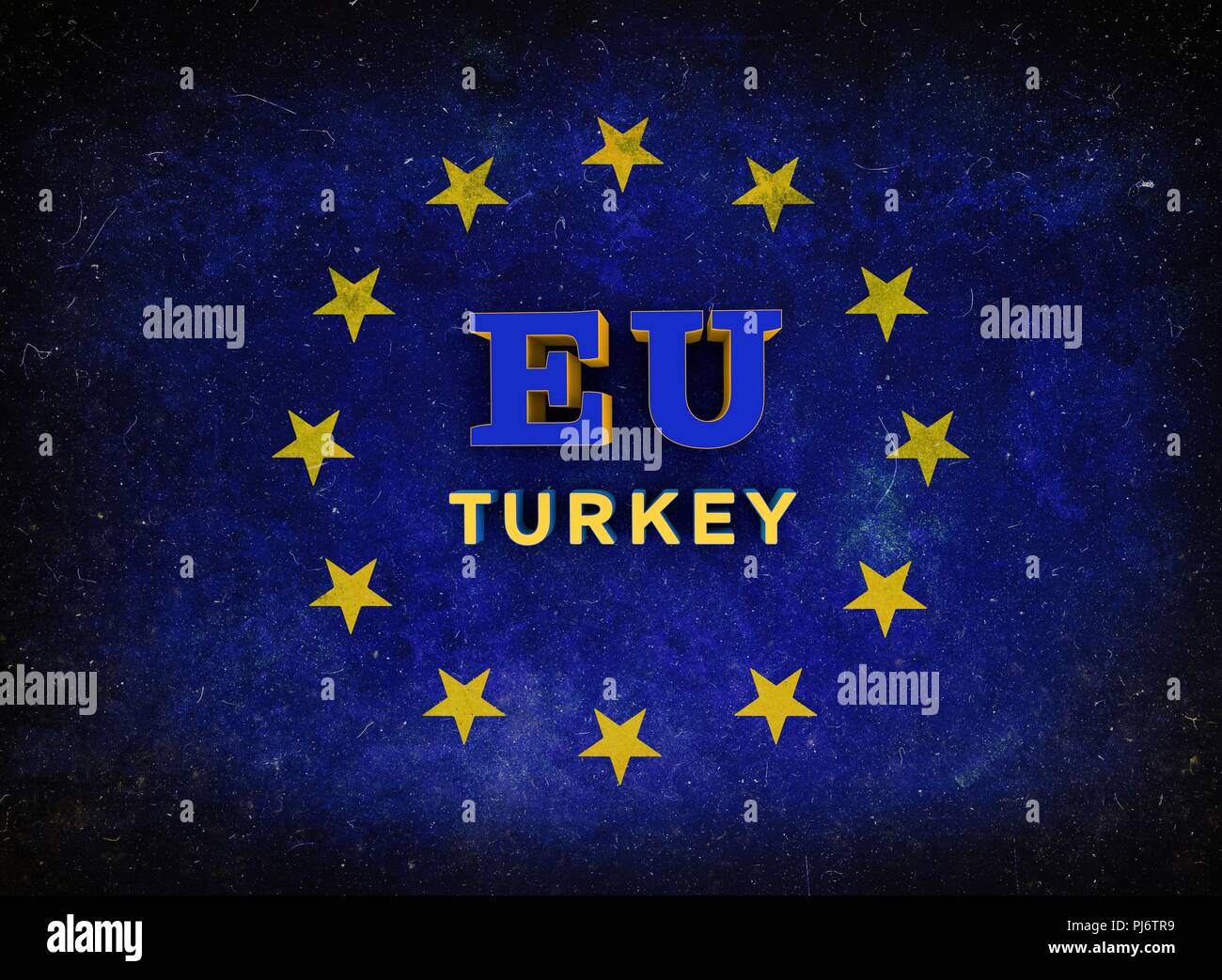 Turkey, European Union Flag Stock Photo
