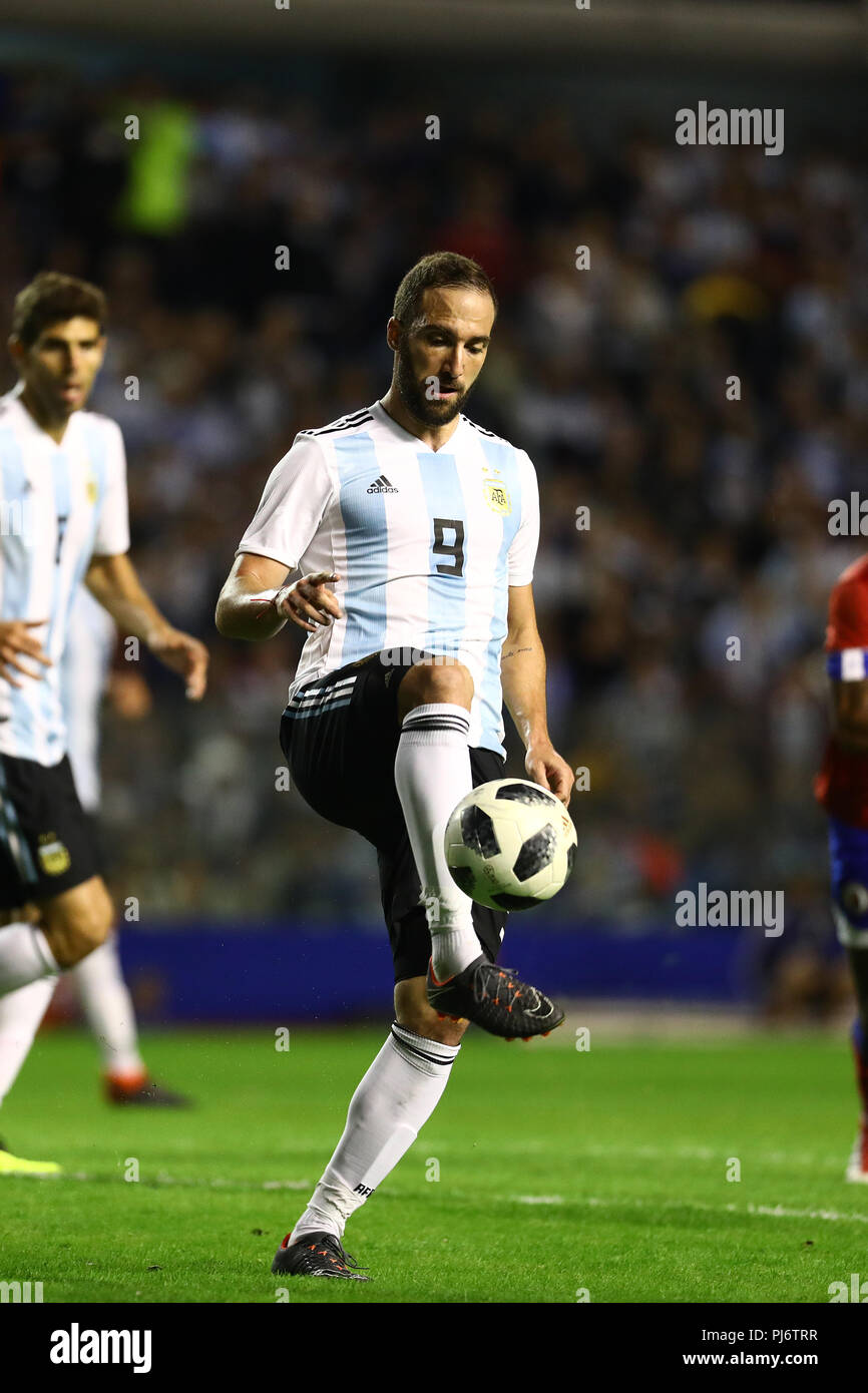 BUENOS AIRES, ARGENTINA - MAY 2018: Gonzalo Higuain (Argentina) in the match Argentina - Haiti Stock Photo