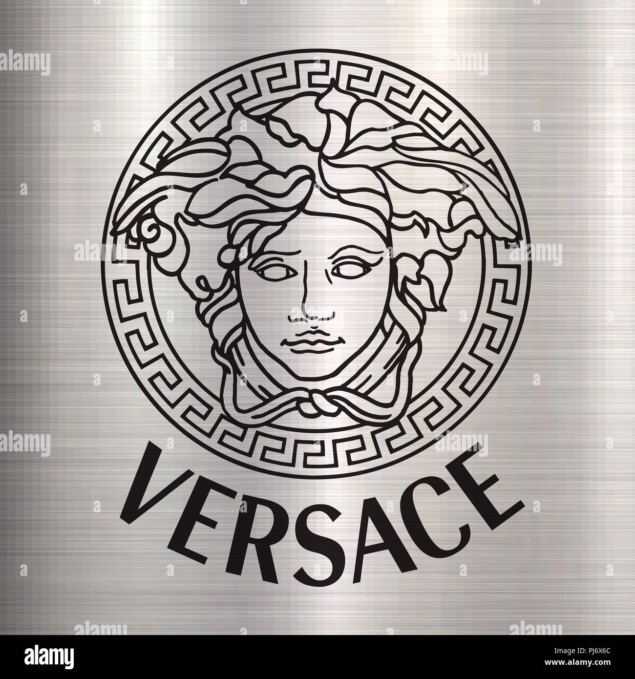 Versace Medusa logo fashion luxury brand clothes metallic illustration  Stock Photo - Alamy