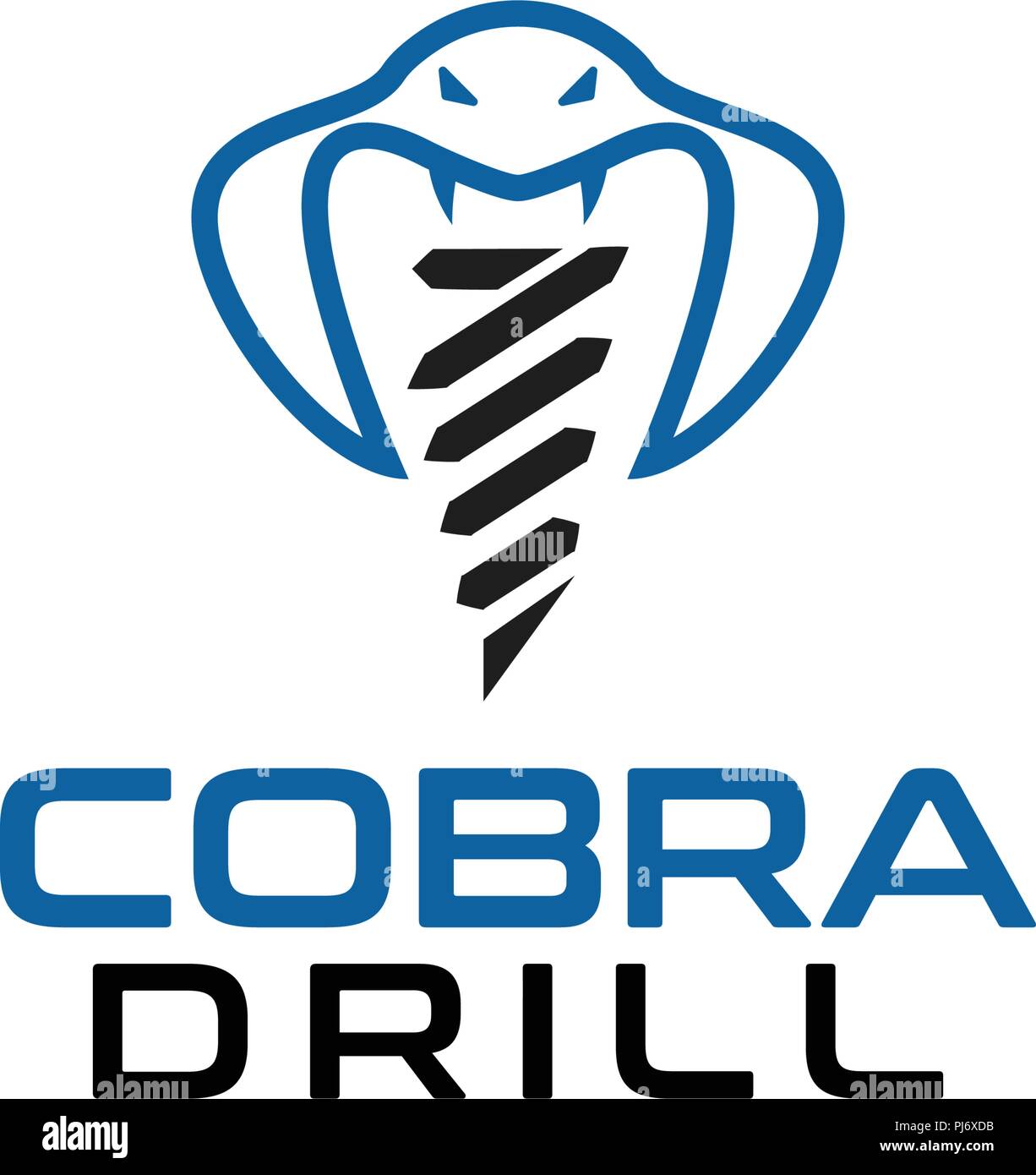 Illusration of cobra and drill logo design template vector Stock Vector