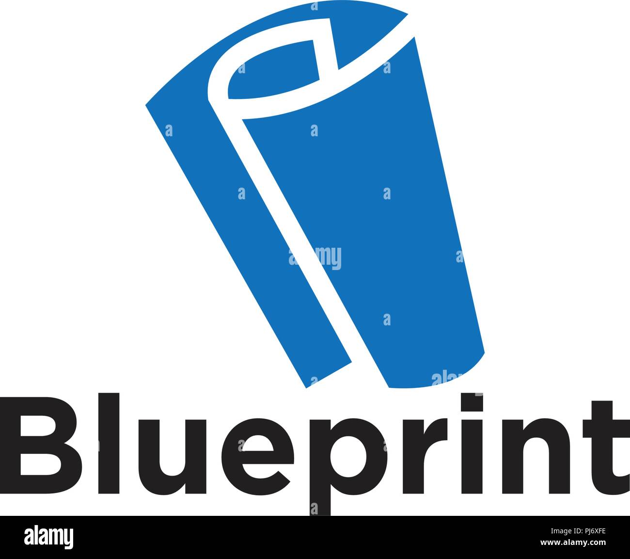 Illustration Of Blueprint Paper Logo Icon Element Template Vector