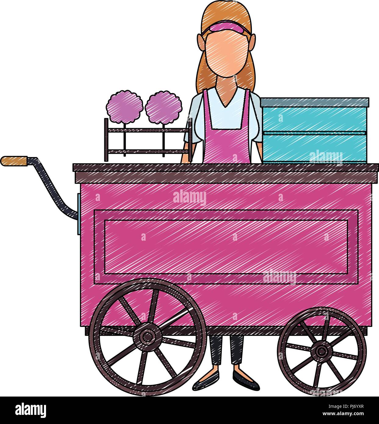 Cotton candy booth Stock Vector Images - Alamy