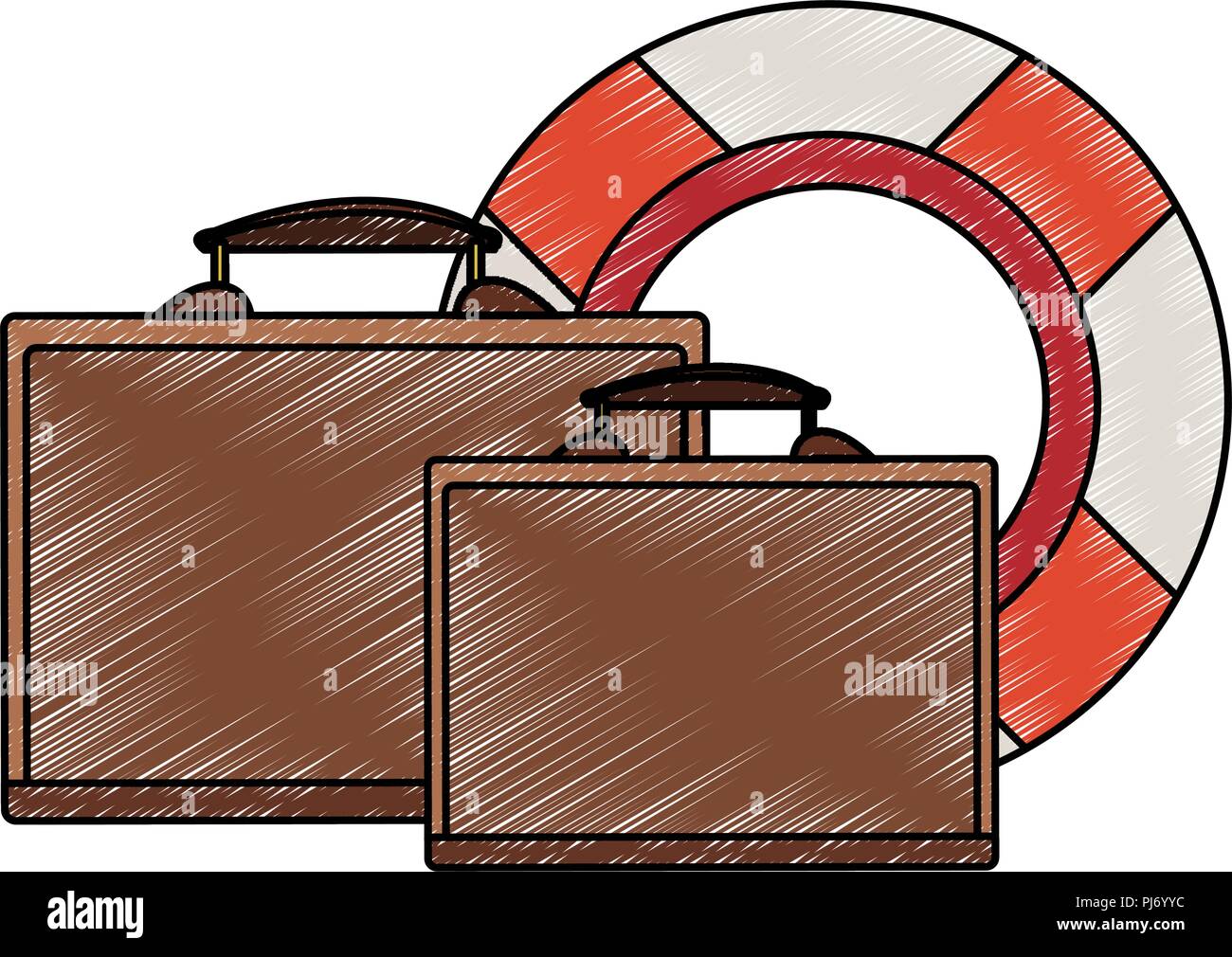 Travel suitcases and float scribble Stock Vector Image & Art Alamy