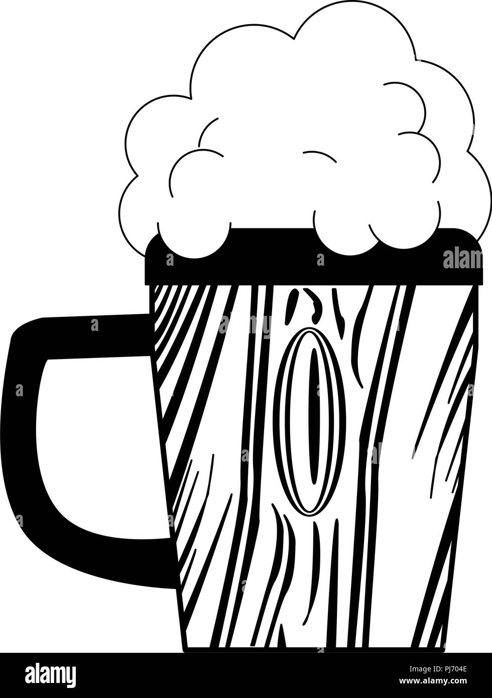 Beer wooden cup in black and white Stock Vector Image & Art - Alamy