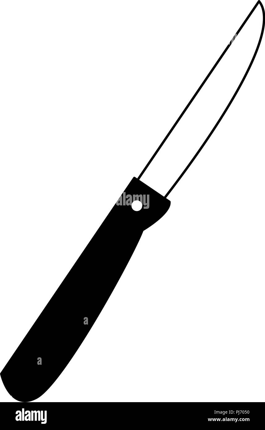 Knife kitchen utensil in black and white Stock Vector Image & Art - Alamy