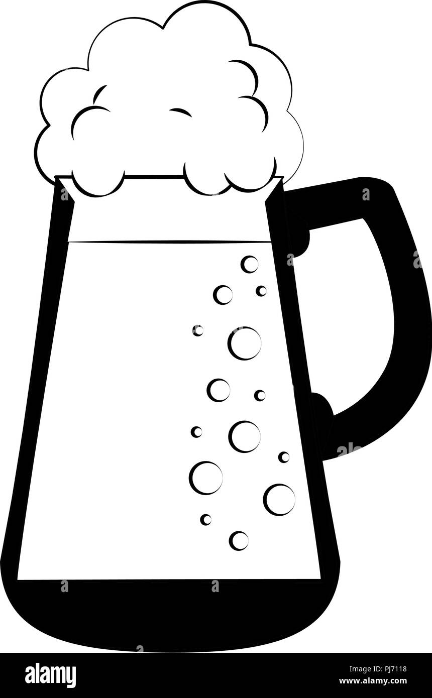 Cold beer glass in black and white Stock Vector Image & Art - Alamy