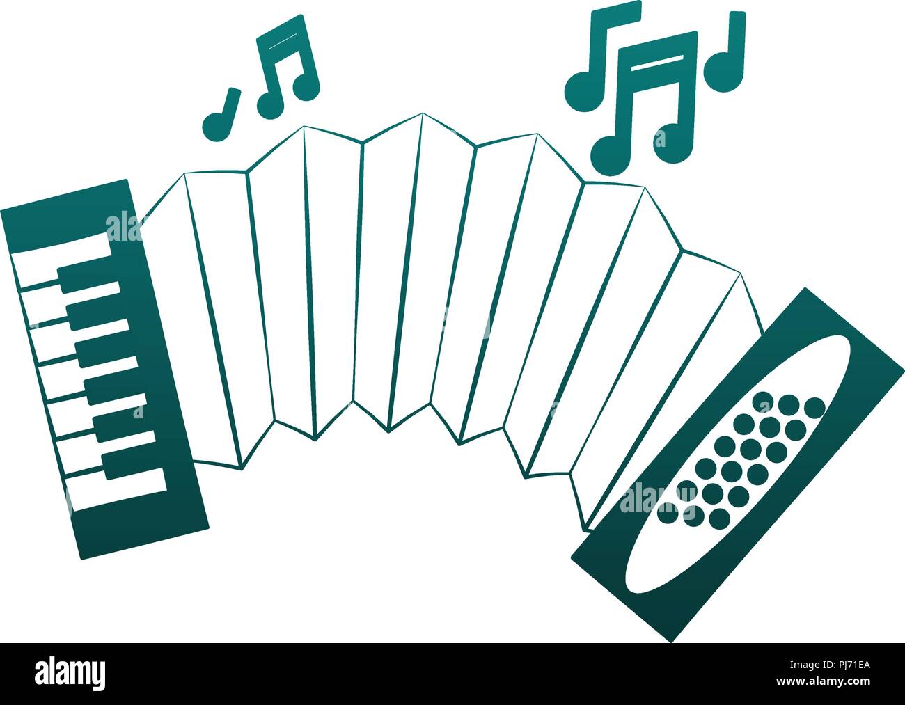 Accordion music instrument in blue lines Stock Vector Image & Art Alamy