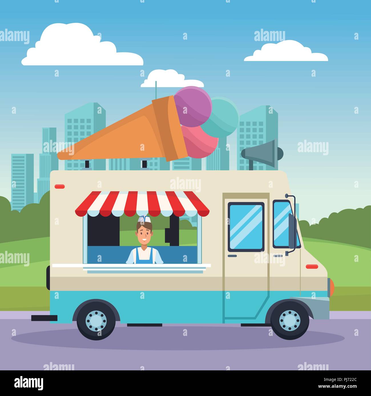 Ice cream truck Stock Vector Image & Art Alamy