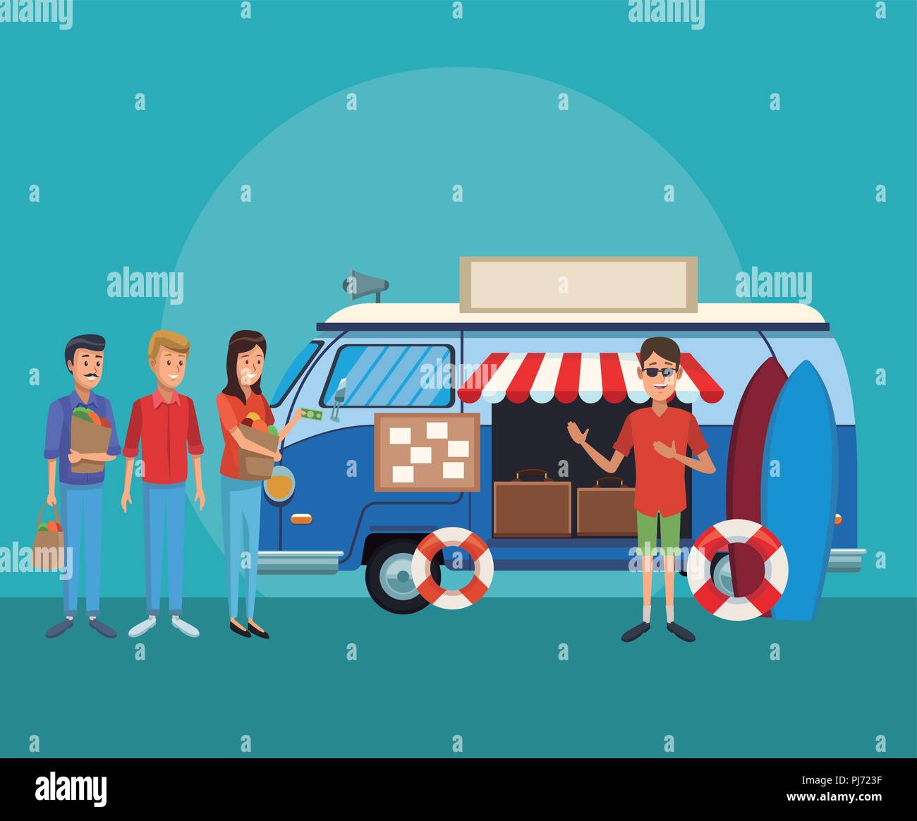Surf shop van Stock Vector Image & Art Alamy