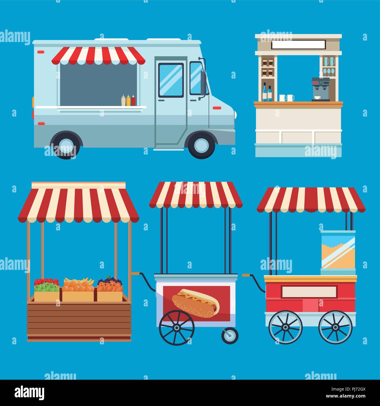 Set of food stands Stock Vector Image & Art Alamy