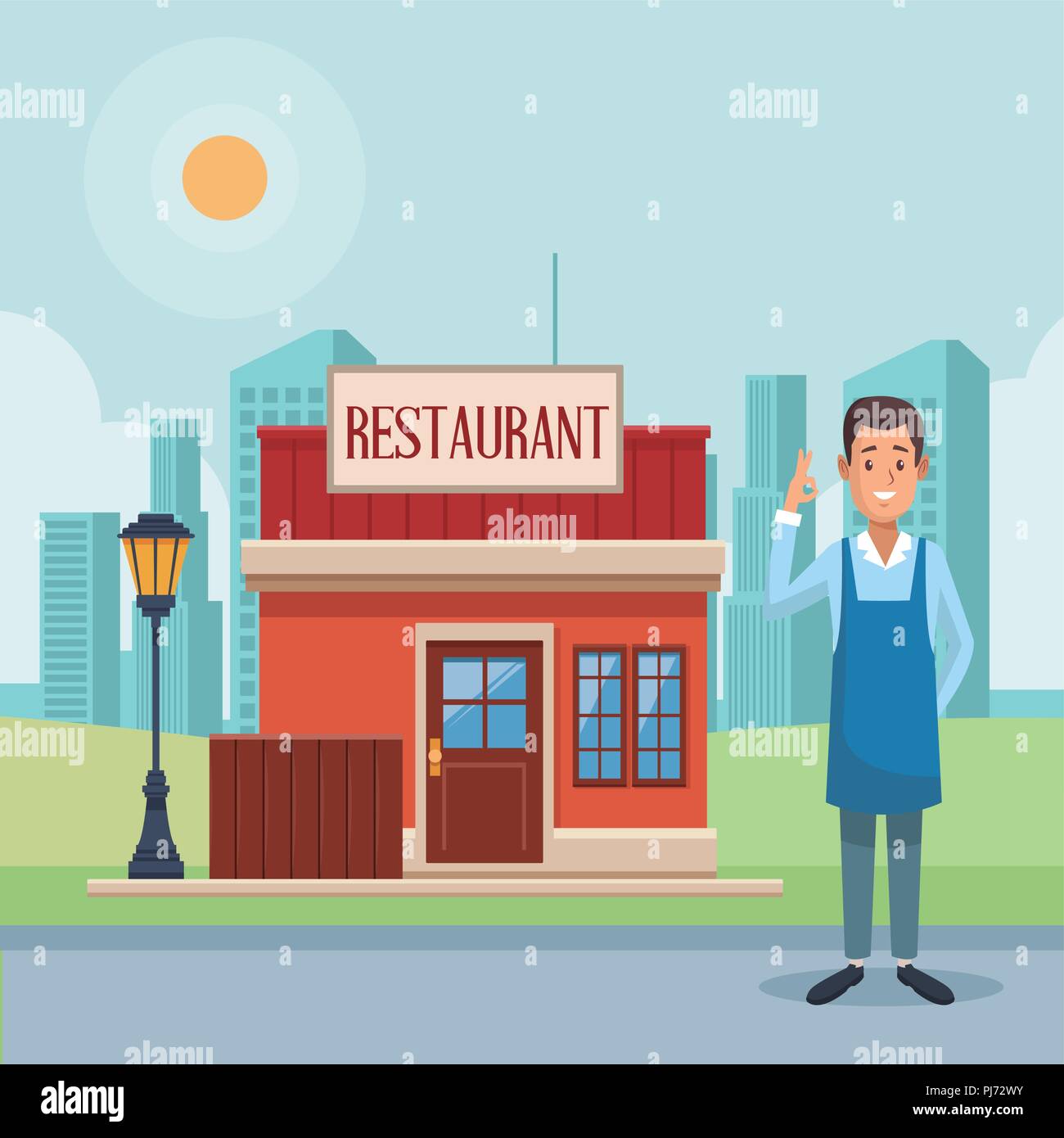 Restaurant shop and businessman Stock Vector Image & Art - Alamy