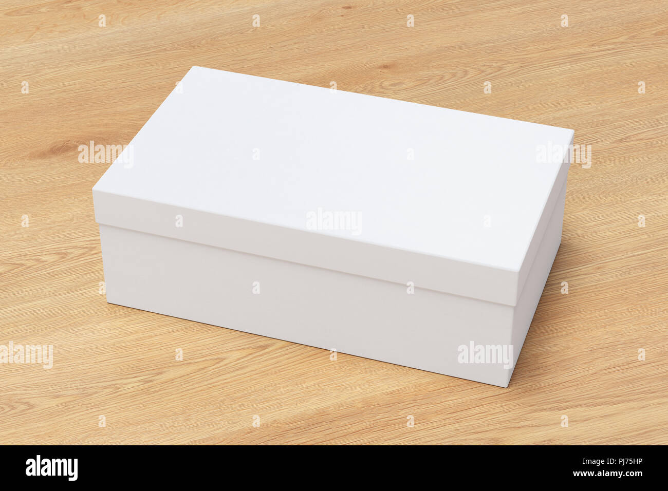 Download White Shoe Box Container On Wooden Background Packaging Mockup 3d Illustration Stock Photo Alamy PSD Mockup Templates
