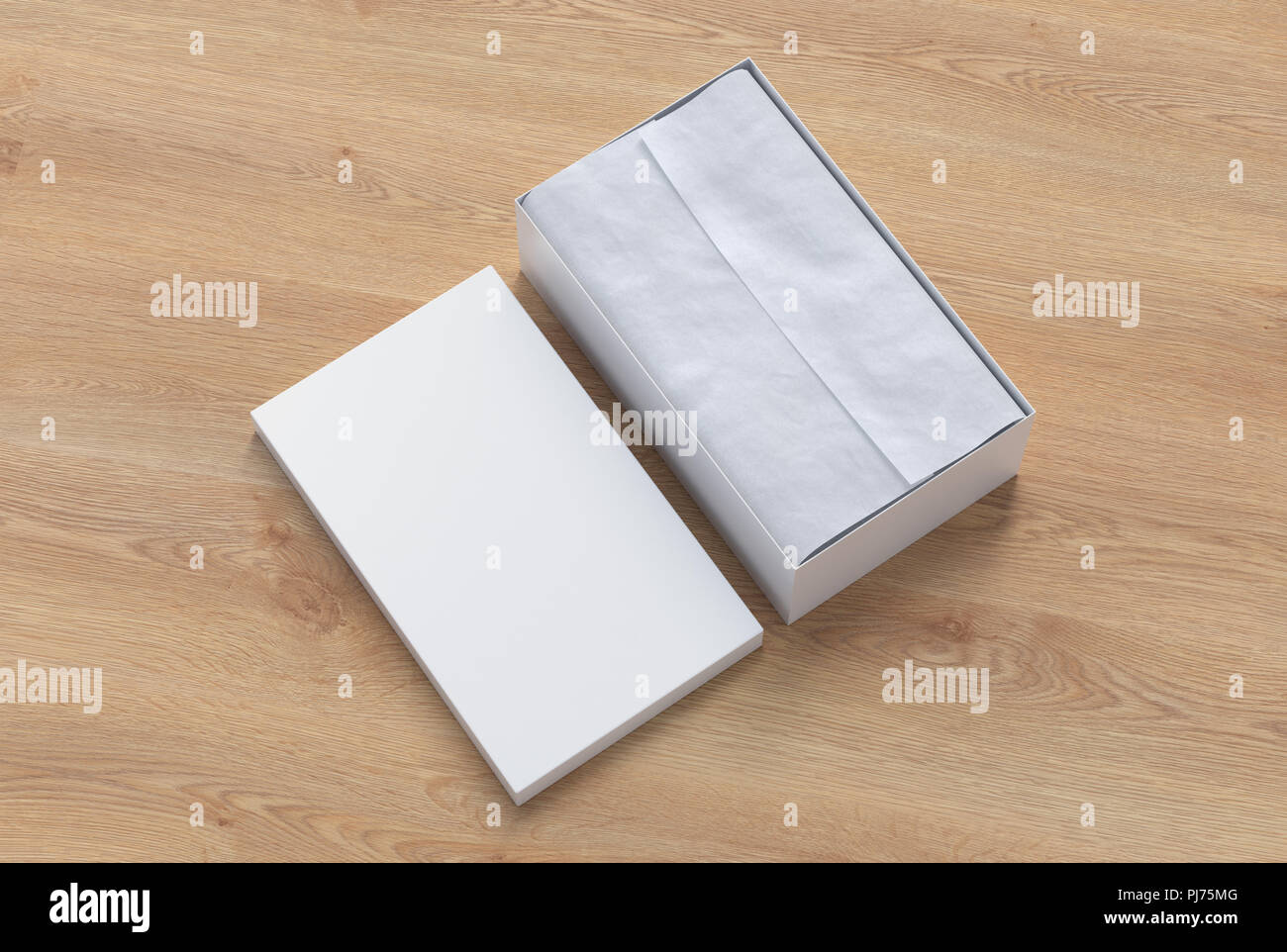 Download White Shoe Box Container On Wooden Background With Wrapping Paper Packaging Mockup 3d Illustration Stock Photo Alamy PSD Mockup Templates