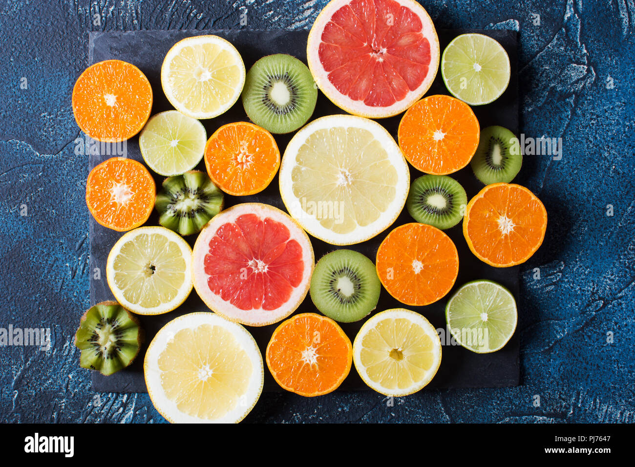 Fruits rich in vitamin C oranges, lemons, kiwis, grapefruits and limes