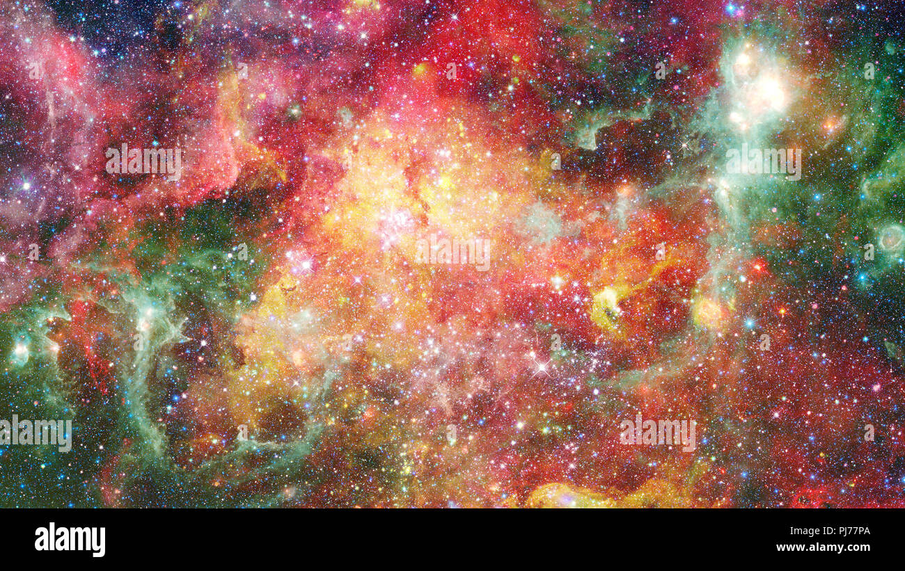 Supernova explosion with glowing nebula in the background. Elements of ...