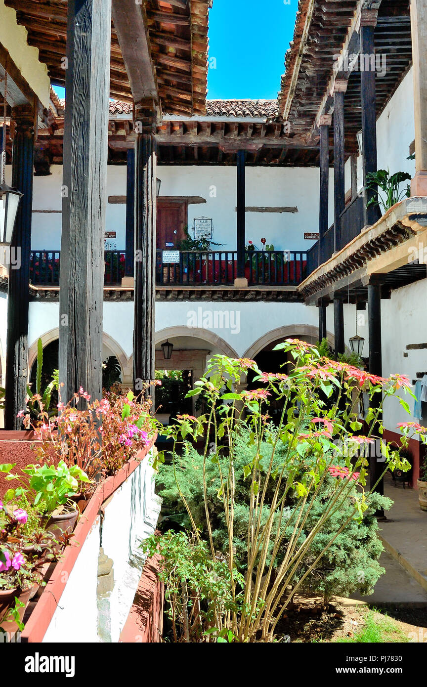 Mexican village rustic architecture in Patzcuaro, Michoacan Stock Photo