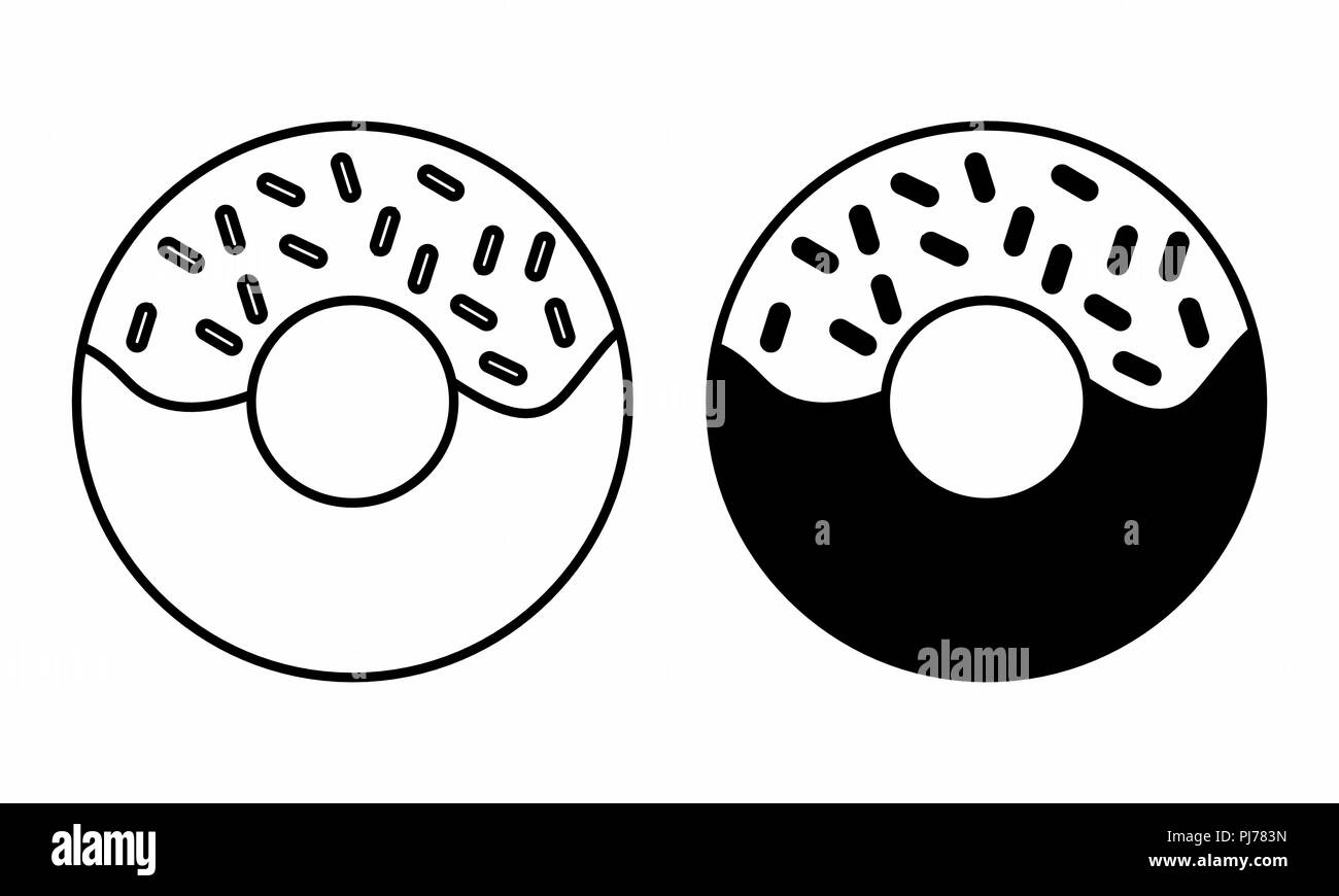 Black and white illustration of isolated donuts Stock Vector