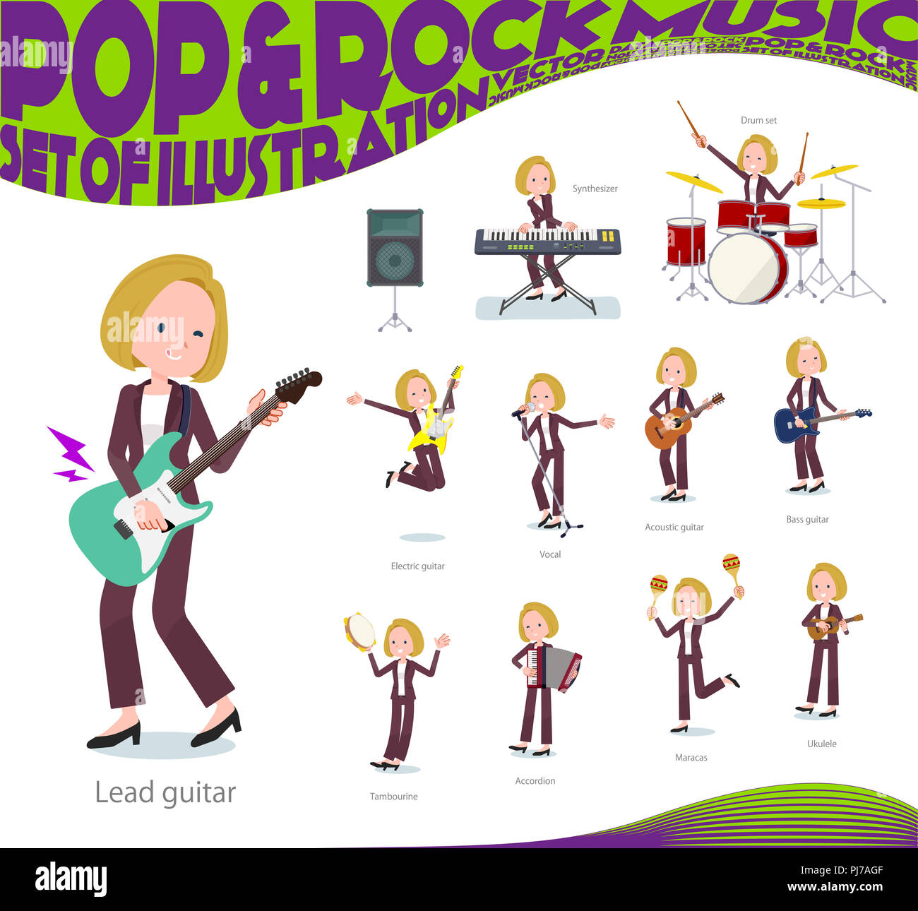 A Set Of Women Playing Rock N Roll And Pop Music There Are Also Various Instruments Such As Ukulele And Tambourine It S Vector Art So It S Easy To E Stock Photo Alamy A Set Of Women Playing Rock N Roll And Pop Music There Are Also Various Instruments Such As Ukulele And Tambourine It S Vector Art So It S Easy To E Stock Photo Alamy