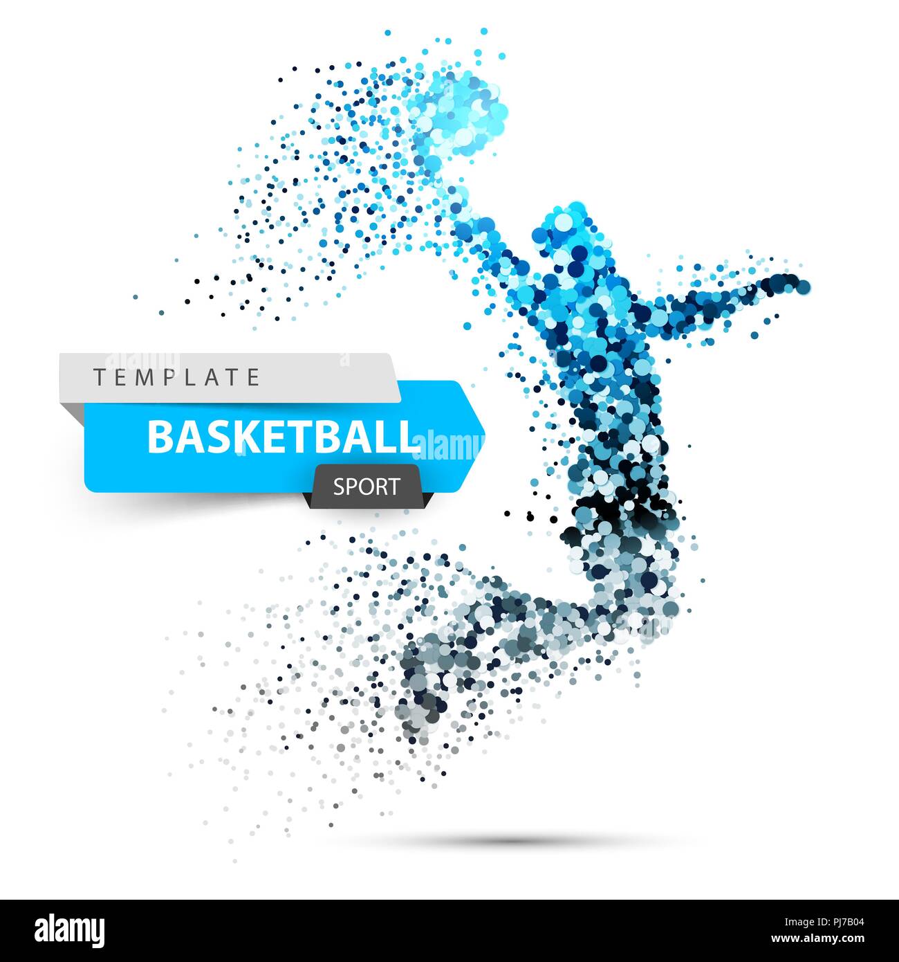 Basketball dot illustration on the white background. Stock Vector