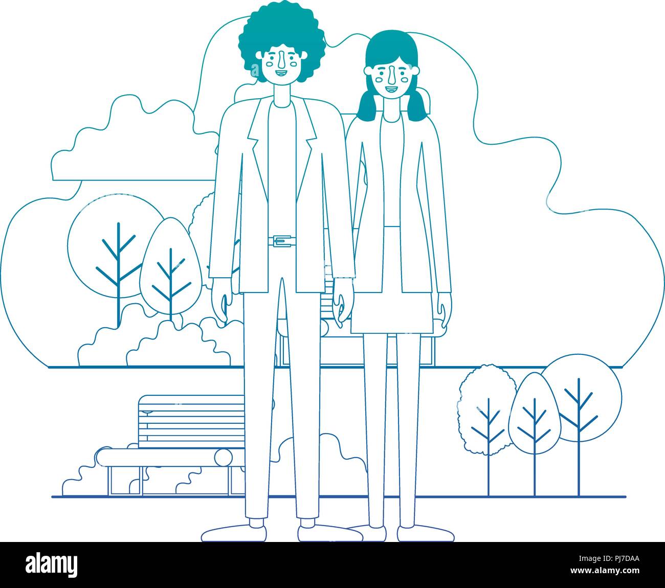 couple characters in the park scene Stock Vector Image & Art - Alamy
