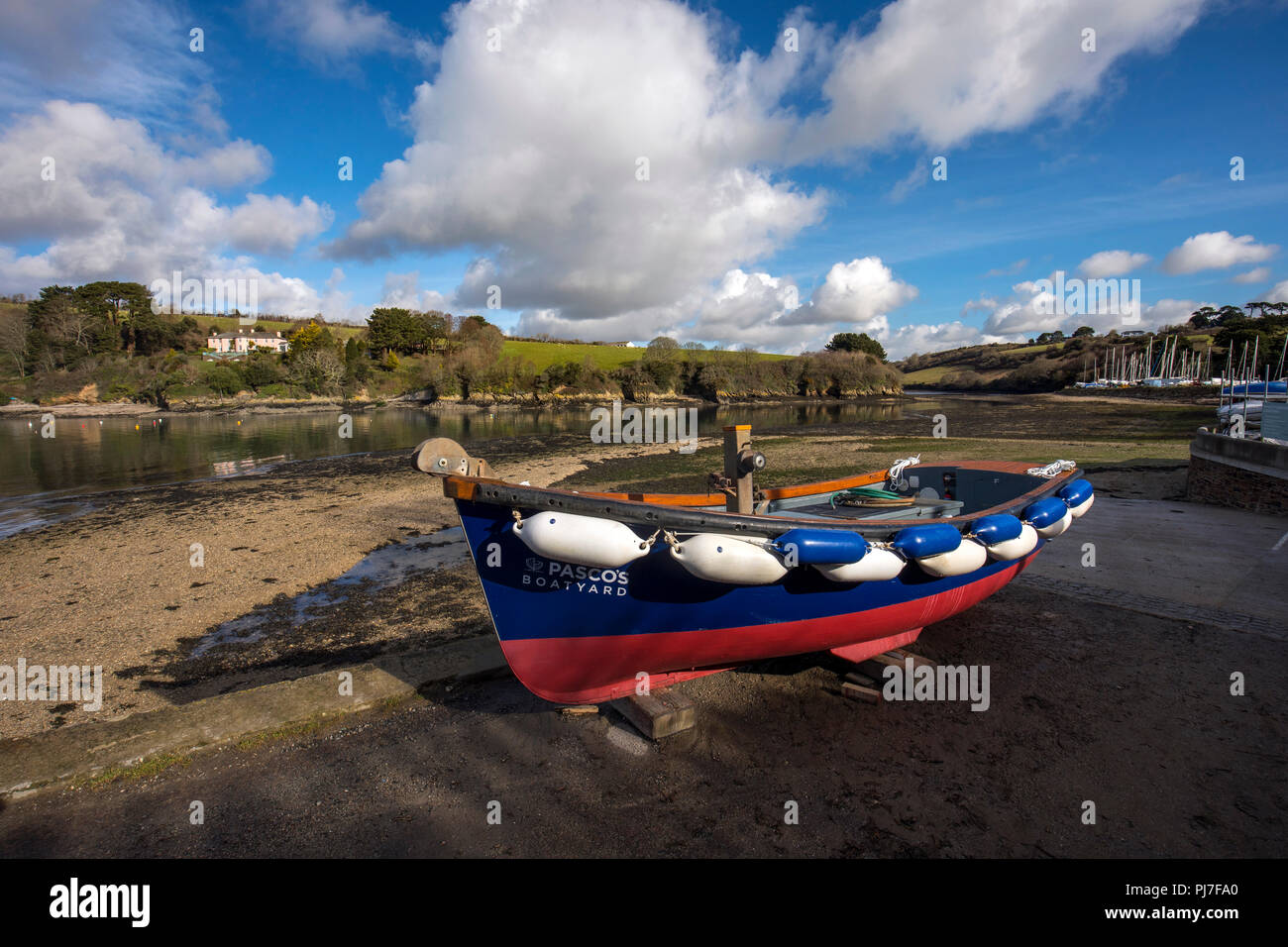Pasco's Boatyard; St Just in Roseland; Cornwall; UK Stock Photo