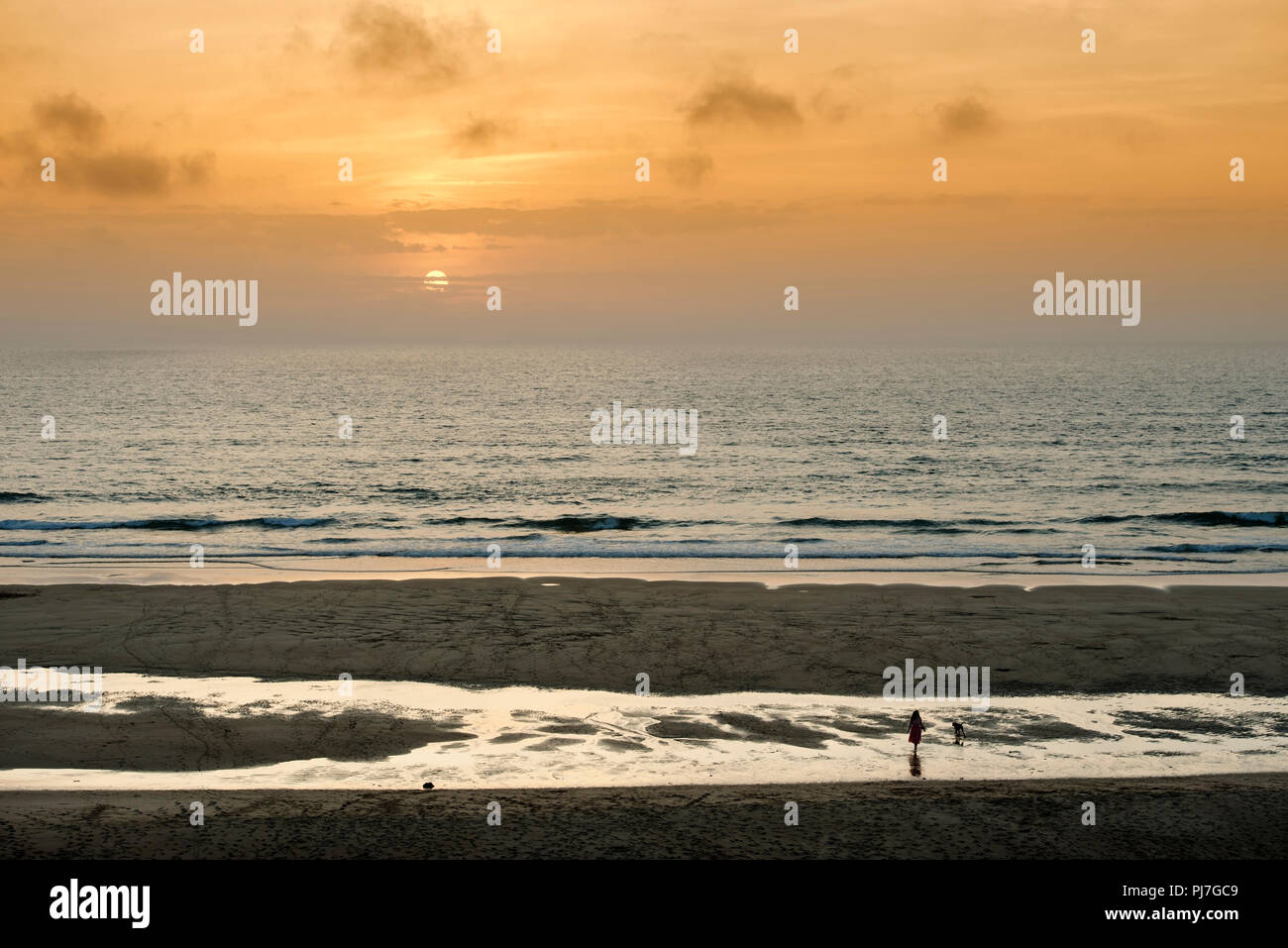 Odeceixe beach at sunset, in the Costa Vicentina. Algarve, Portugal Stock Photo