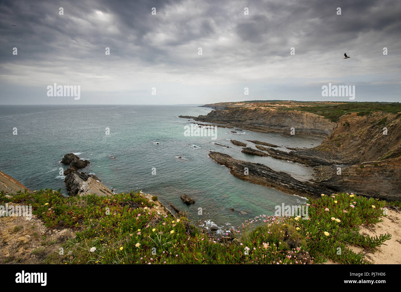 Rock formations. Parque Natural do Sudoeste Alentejano e Costa Vicentina, the wildest atlantic coast in Europe. Algarve, Portugal Stock Photo