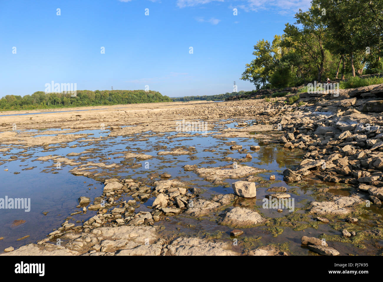banks of the Ohio river in Louisville Kentuky Stock Photo Alamy