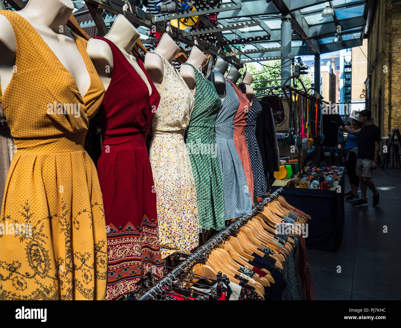 Vintage Clothes London - Vintage Clothing for sale in London's Spitalfields Market Stock Photo