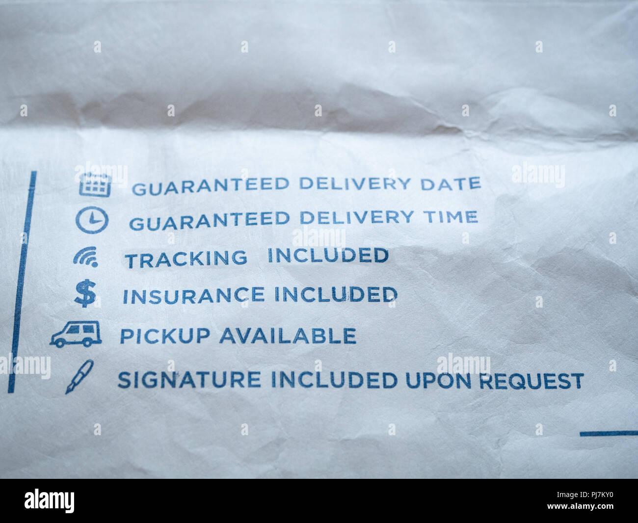 part piece of envelope mail post office signs service of delivery time