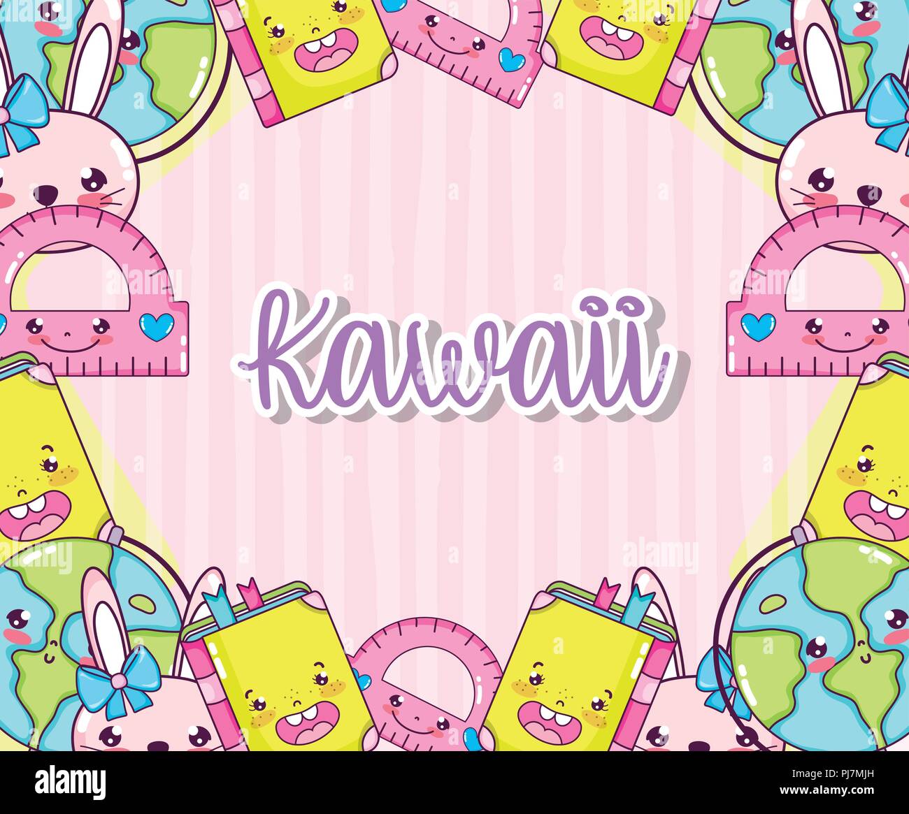 Kawaii cute cartoons Stock Vector