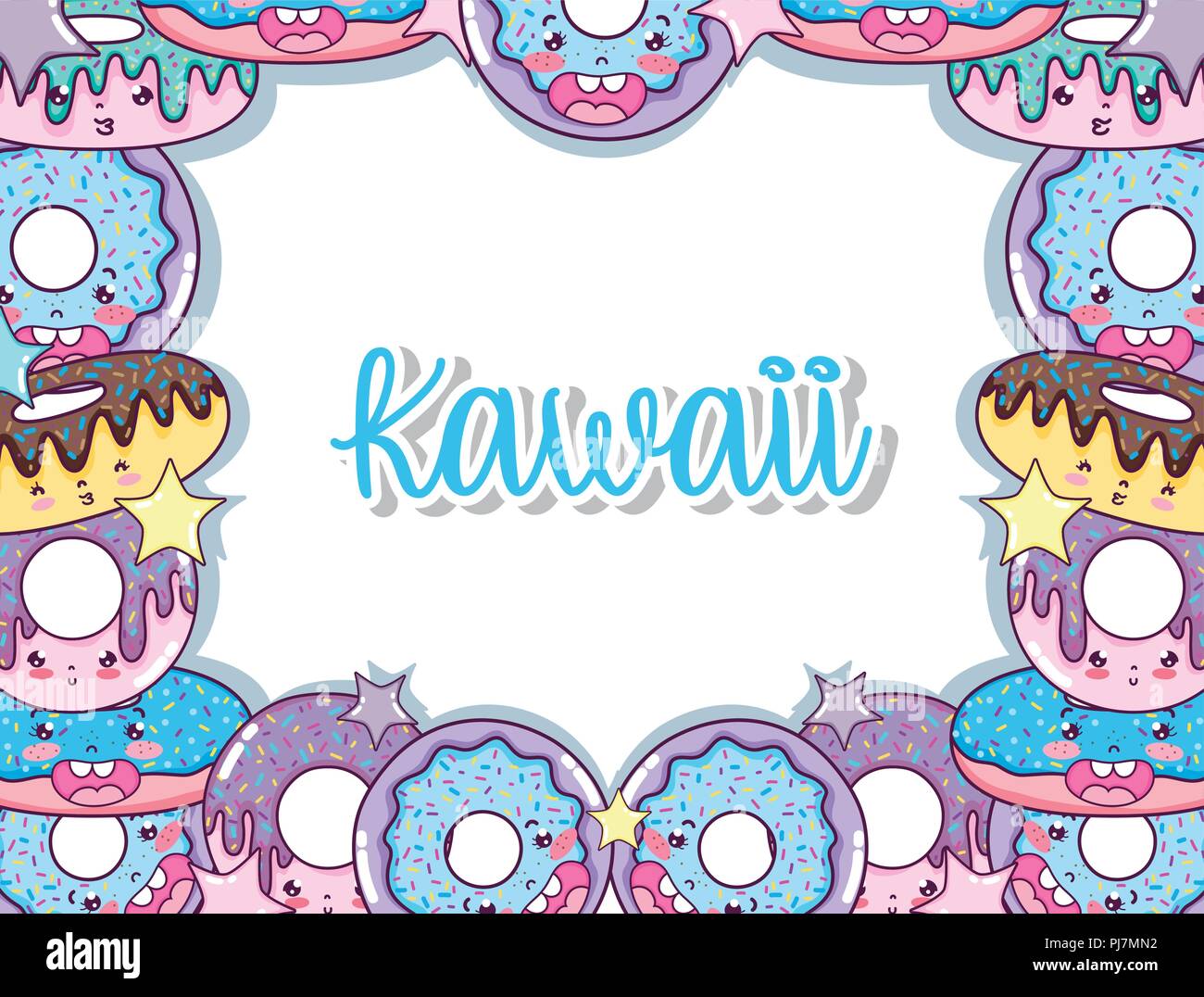 Kawaii cute cartoons Stock Vector