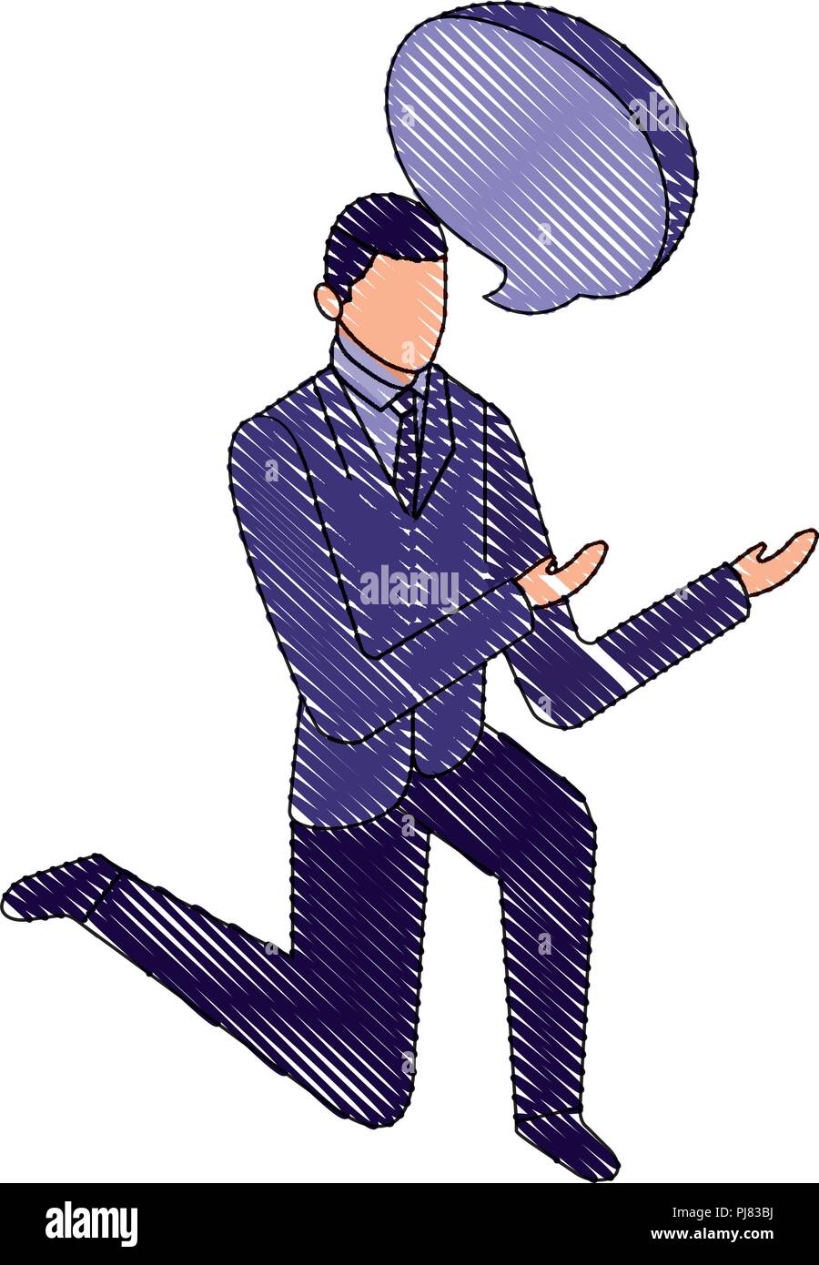 business man character and speech bubble vector illustration Stock ...