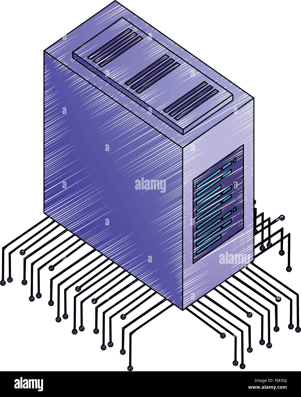 database server center circuit technology vector illustration Stock ...