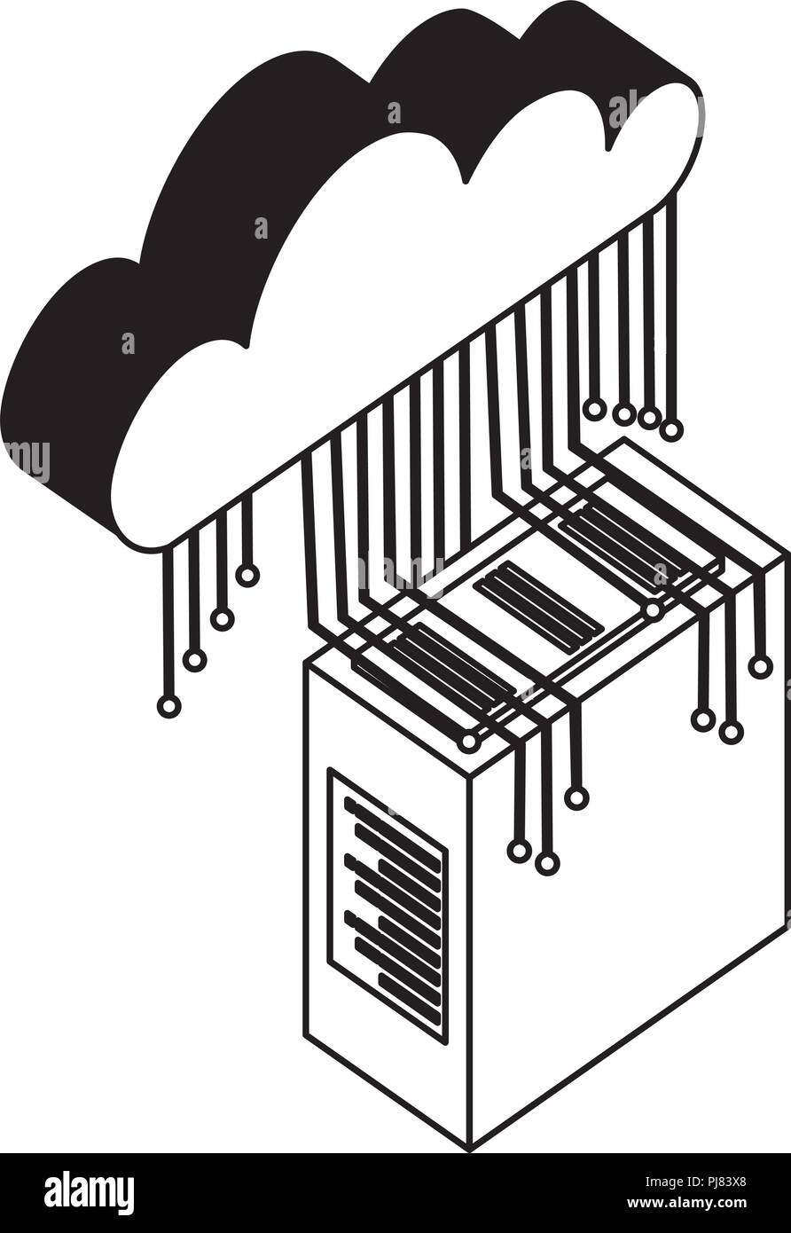 server data center with cloud computing and electronic circuit vector ...