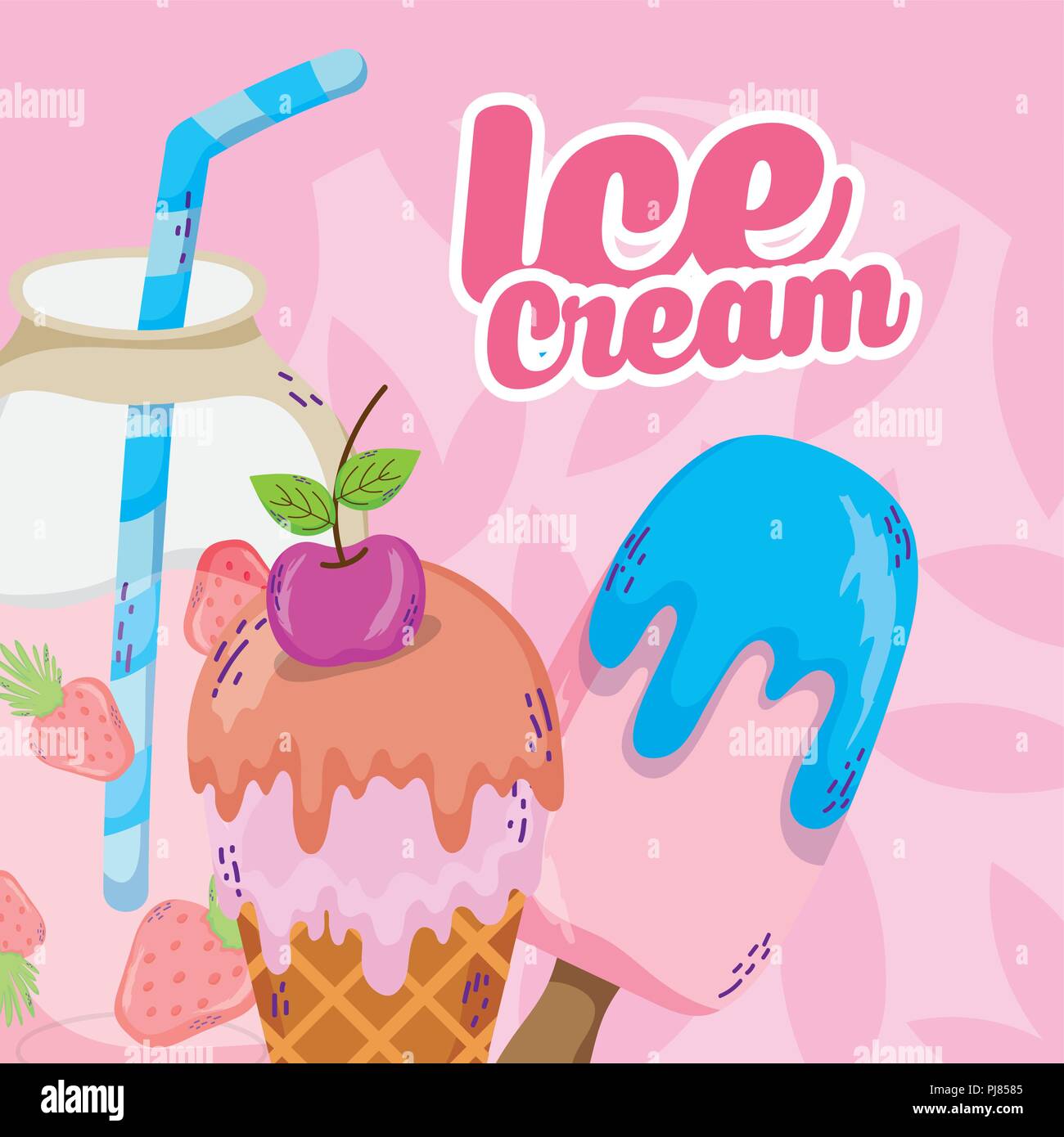 Delicious ice cream Stock Vector Image & Art - Alamy