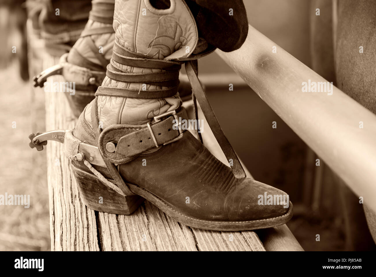 Rodeo Cowboy in Wimberley, Texas USA. Labor Day Weekend 2018 Stock