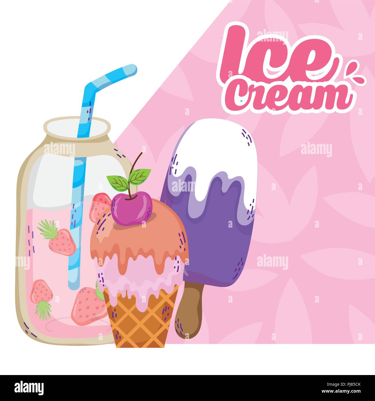 Delicious ice cream Stock Vector Image & Art - Alamy