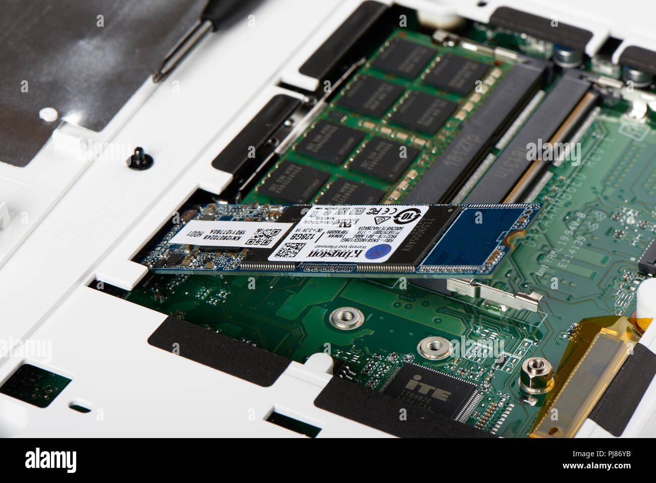 Hard disk SSD m2 on the motherboard background Stock Photo - Alamy