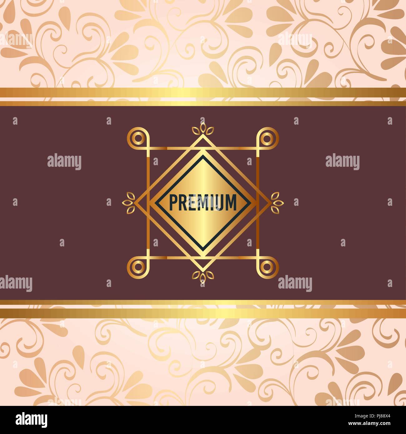 premium quality golden frame vector illustration design Stock Vector ...