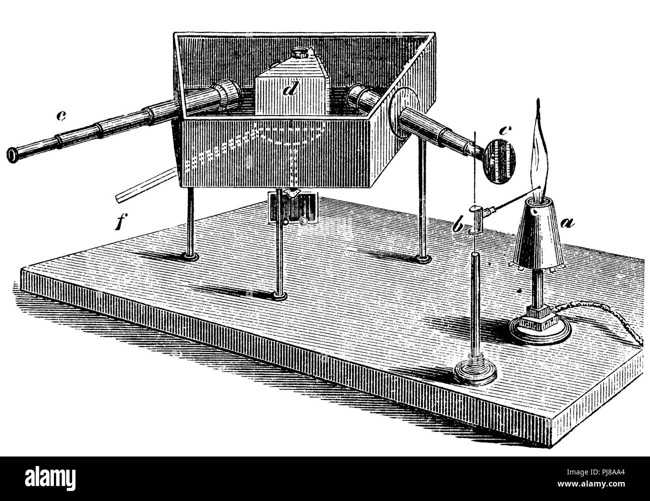 Bunsen's spectroscope, Stock Photo