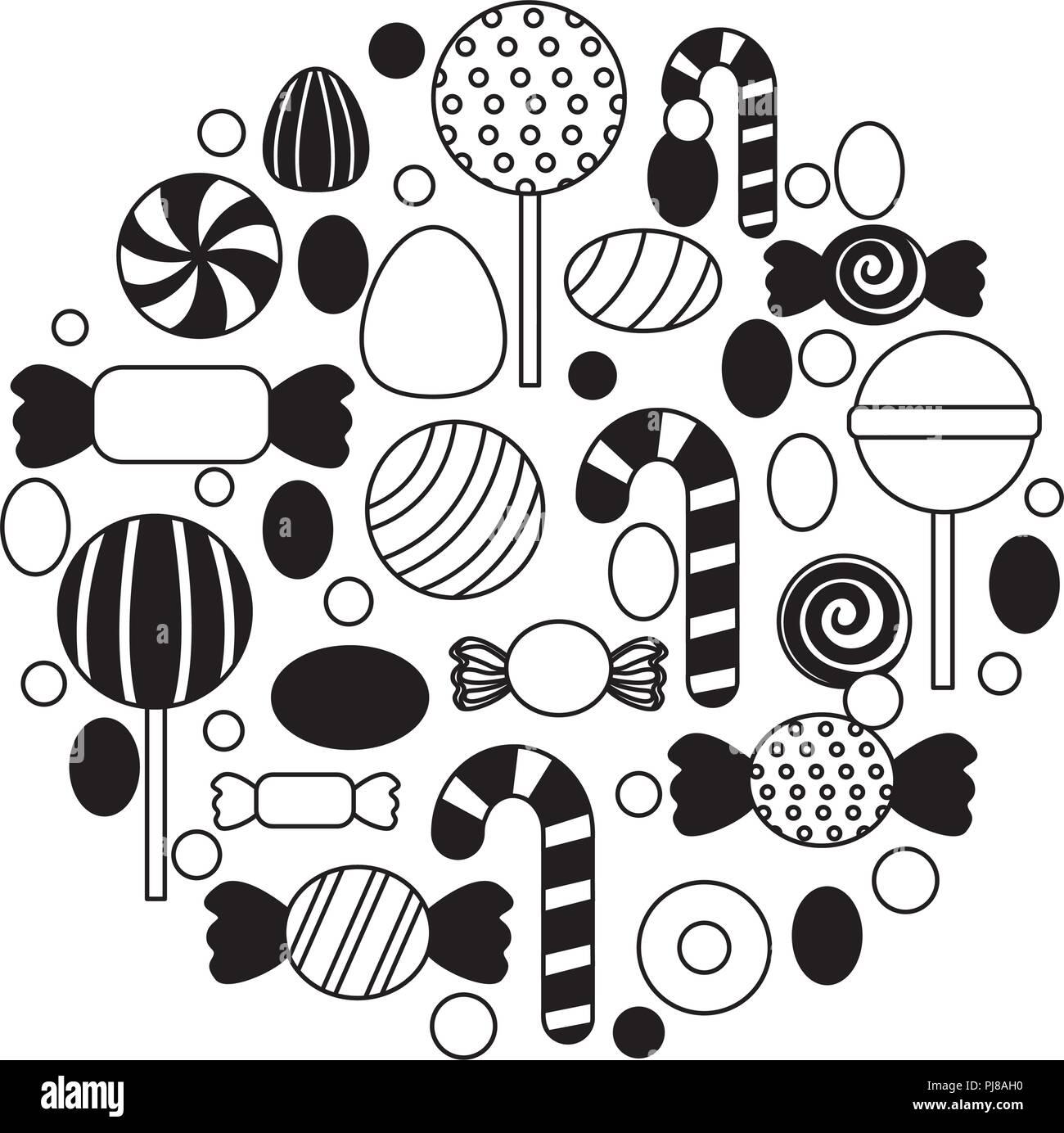 sweet candies icon pattern Stock Vector Image & Art - Alamy