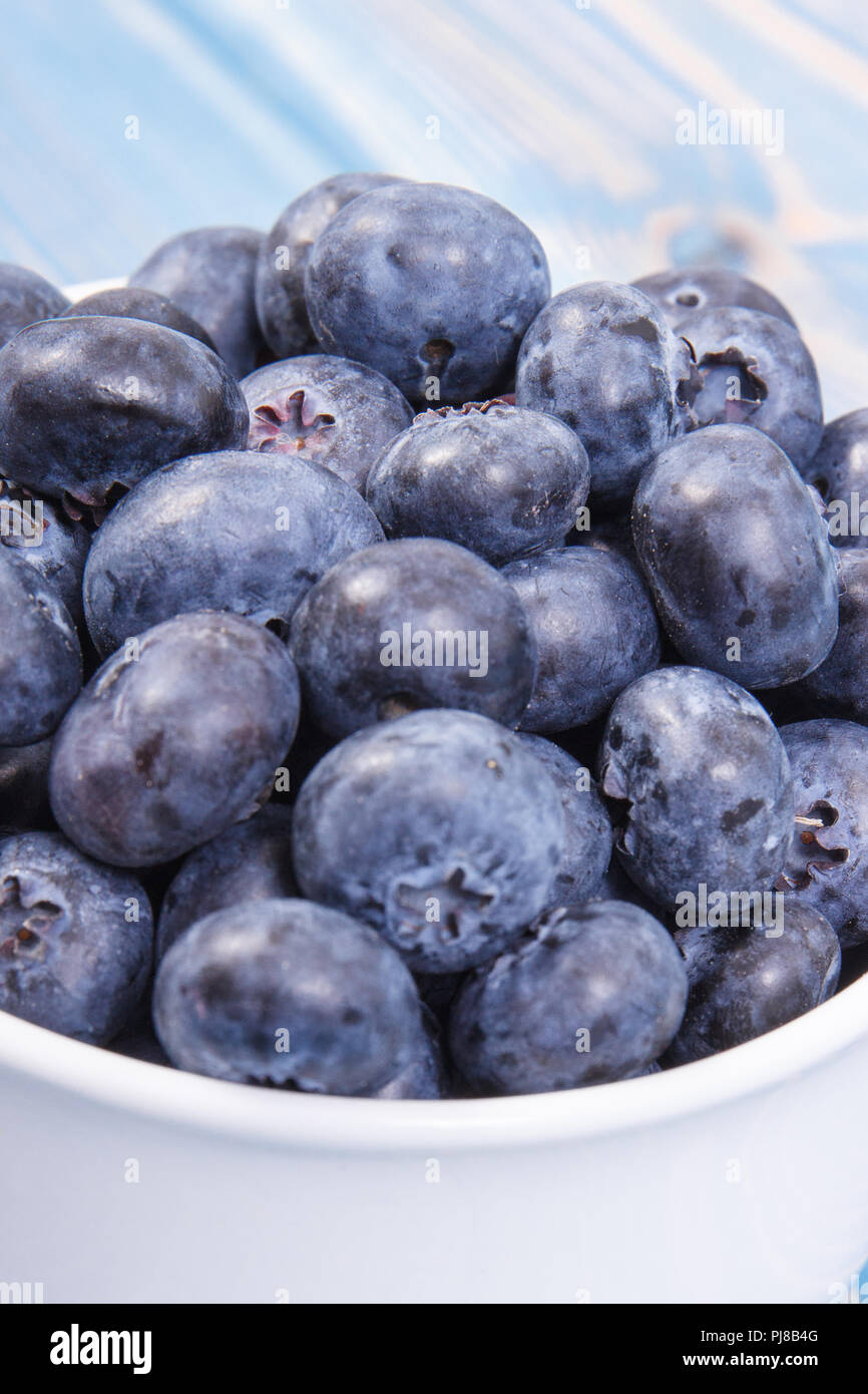 Fresh ripe blueberries containing natural minerals and vitamin, healthy