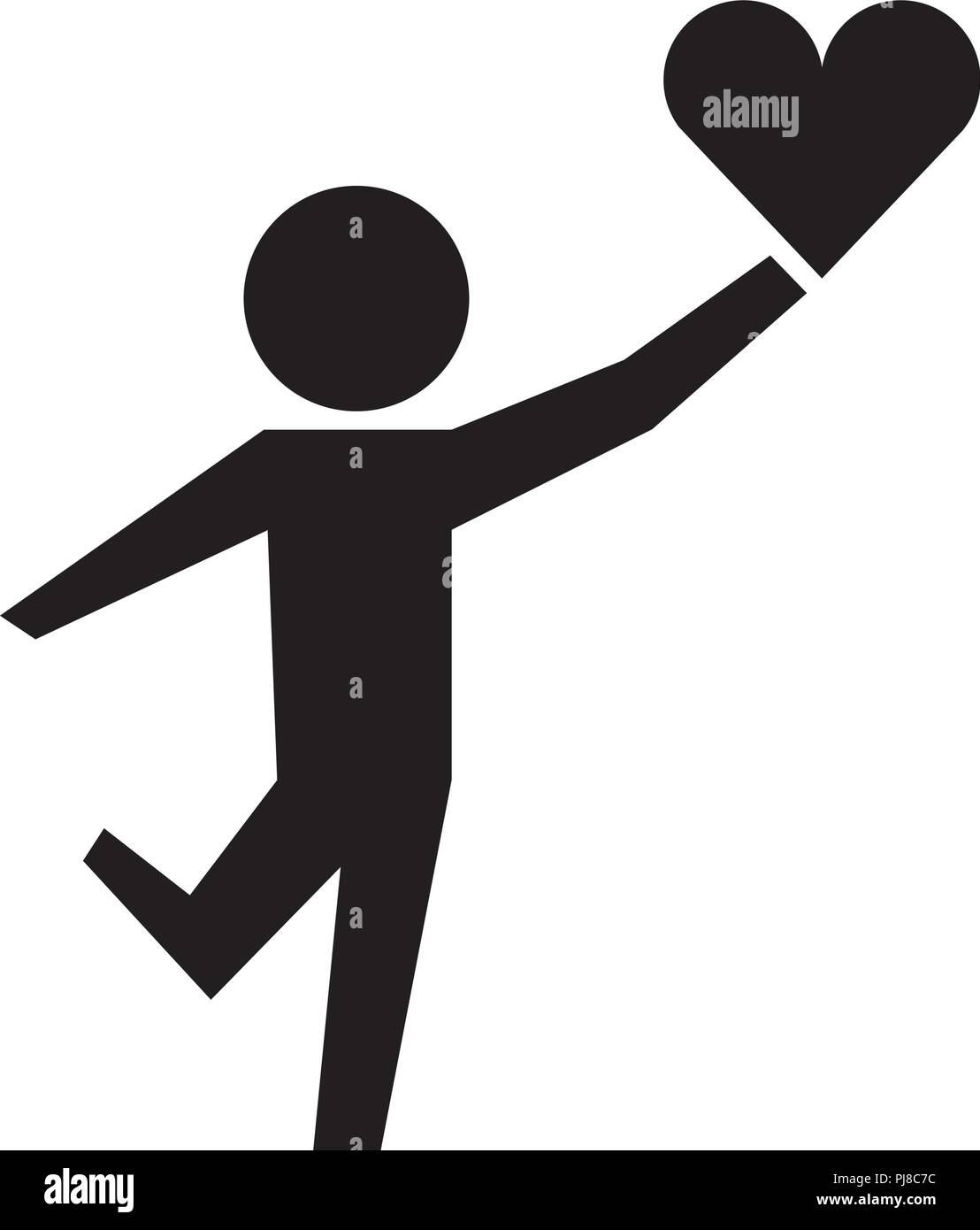 man with heart silhouette isolated icon Stock Vector Image & Art - Alamy