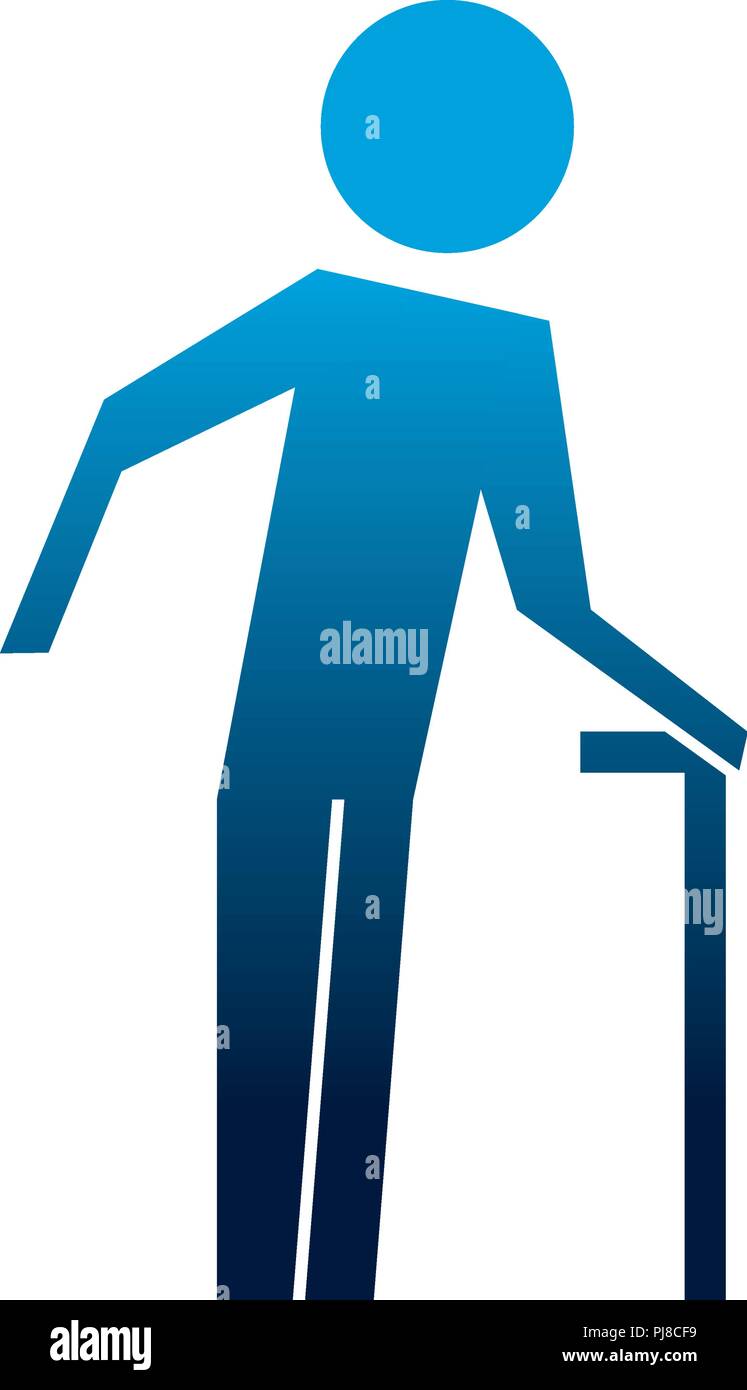 old man with cane silhouette Stock Vector Image & Art - Alamy