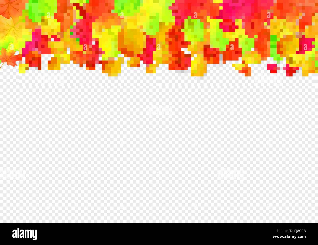 Seamless border pattern of falling autumn leaves. Vector Stock Vector ...