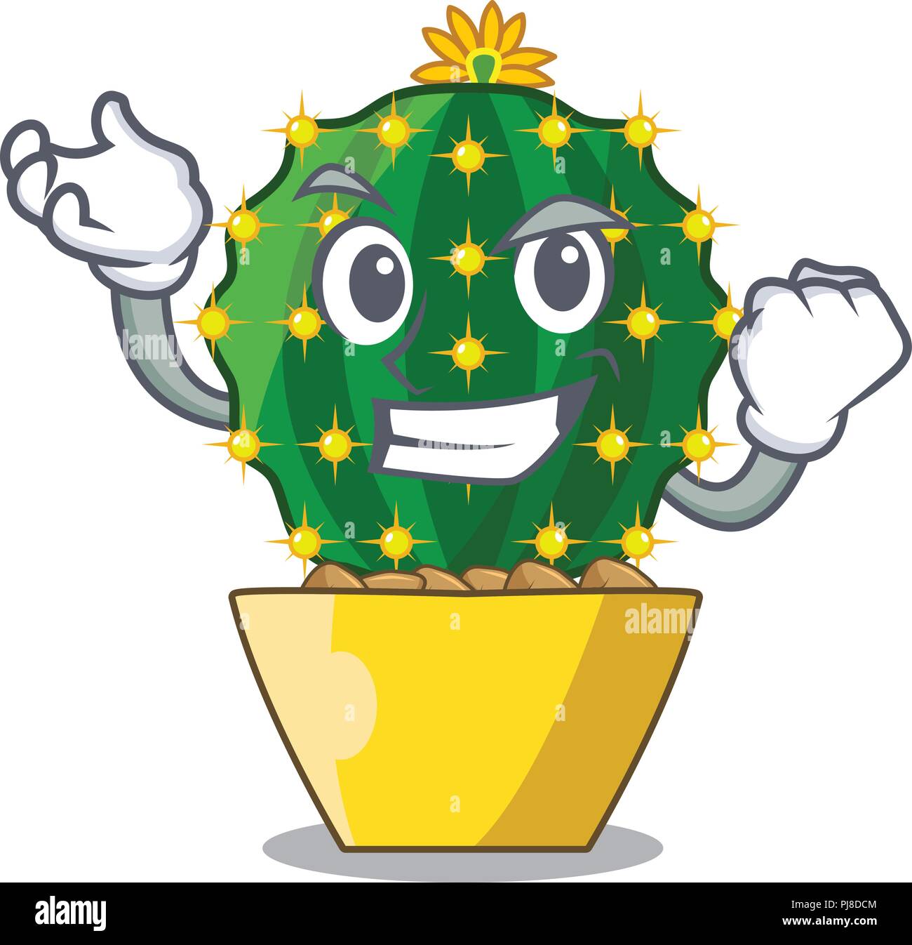 Successful character mammillaria cactus at cactus farm Stock Vector