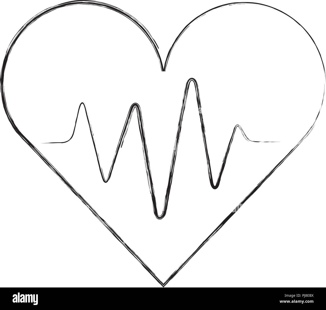Electrocardiogram graph ekg heart rhythm Black and White Stock Photos ...