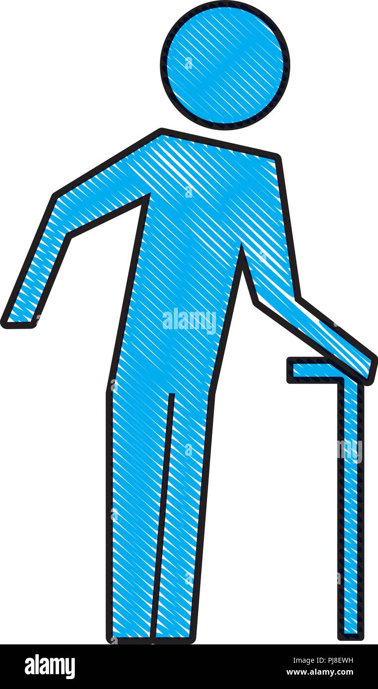 old man with cane silhouette Stock Vector Image & Art - Alamy